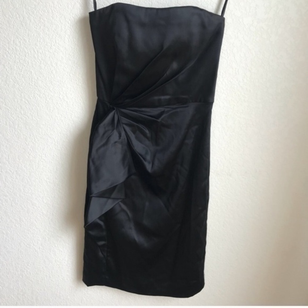 WHBM Black Formal Strapless Mini Dress, 00